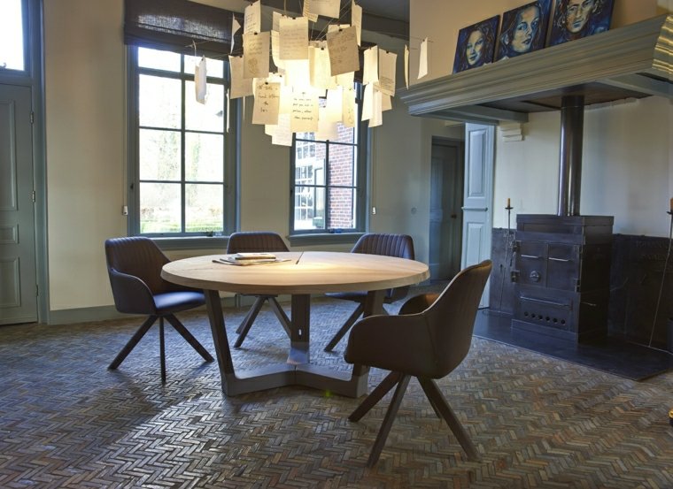 design mobilier contemporain table ronde bois