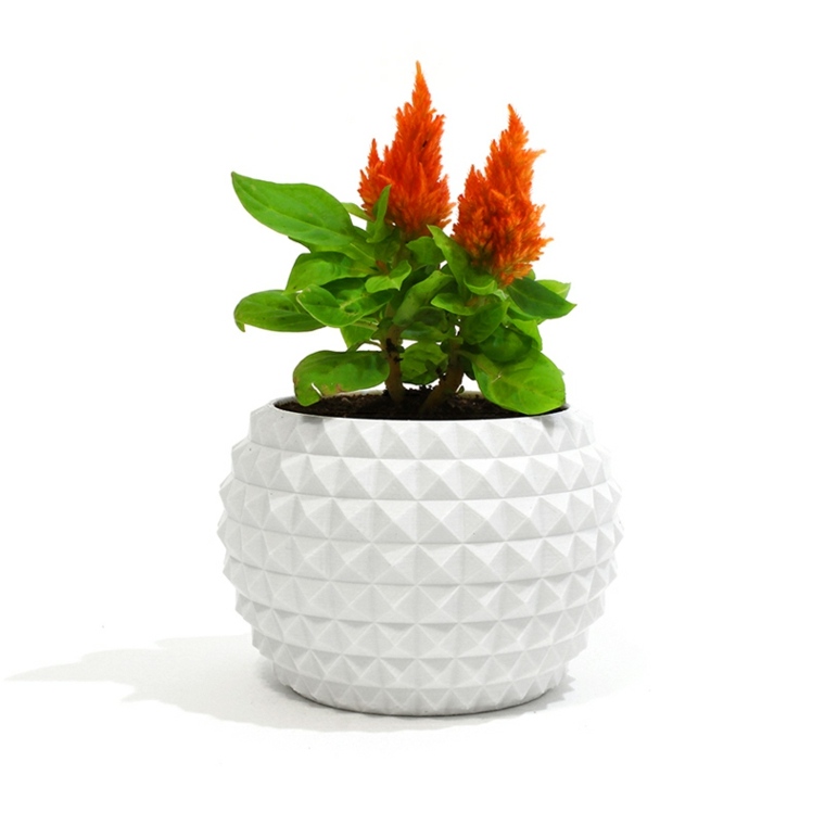 objets decoration intérieur impression-3d pots fleur blanc