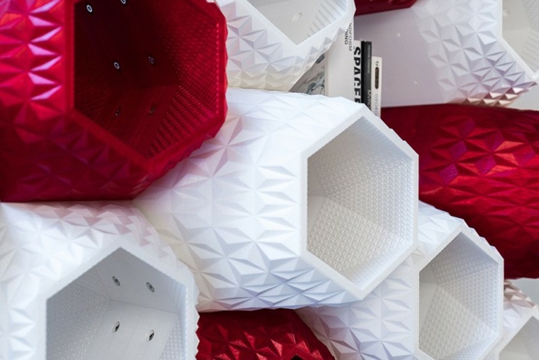 objet décoration meuble design rouge blanc