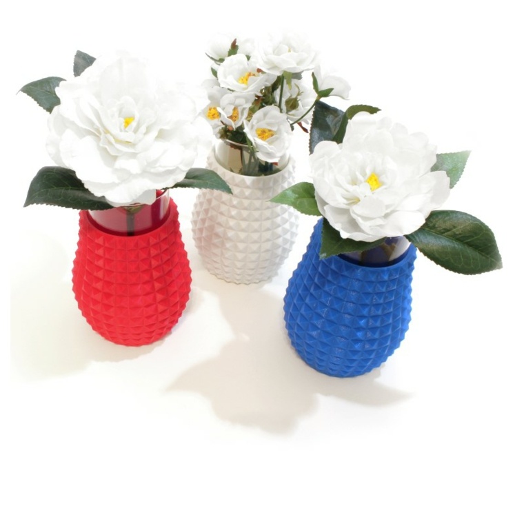 objet design décoration vase rouge blanche