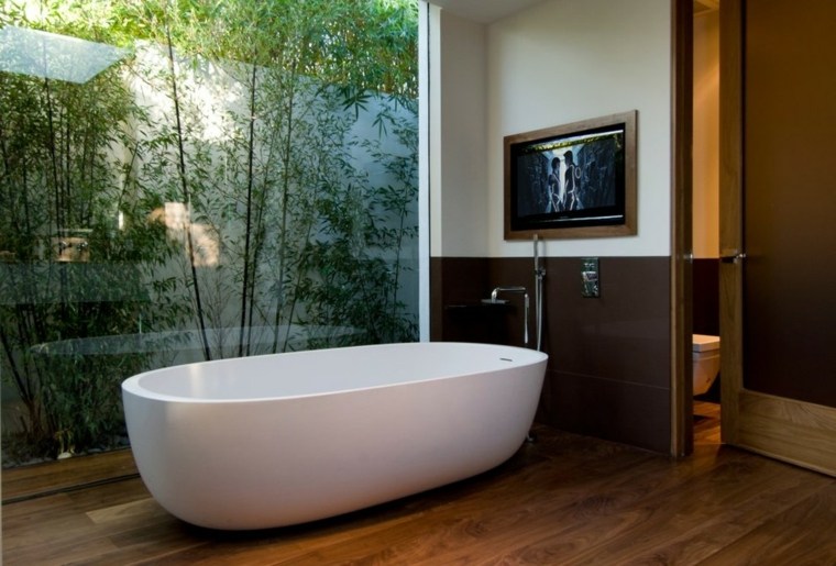 sols bois noble et parquets salles bains style zen