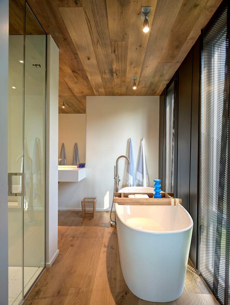 salles bains revêtement sol bois ancien plancher flottant