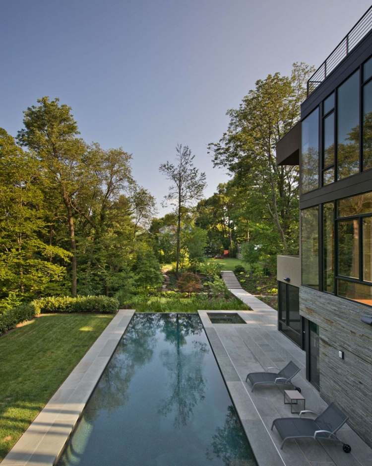 piscine jardin design contemporain idee