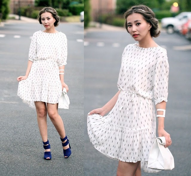 femme robe moderne blanche chicwish design