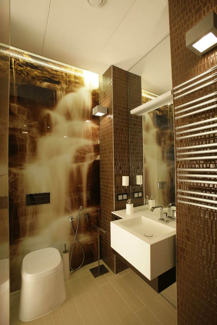 salle de bain design marron 