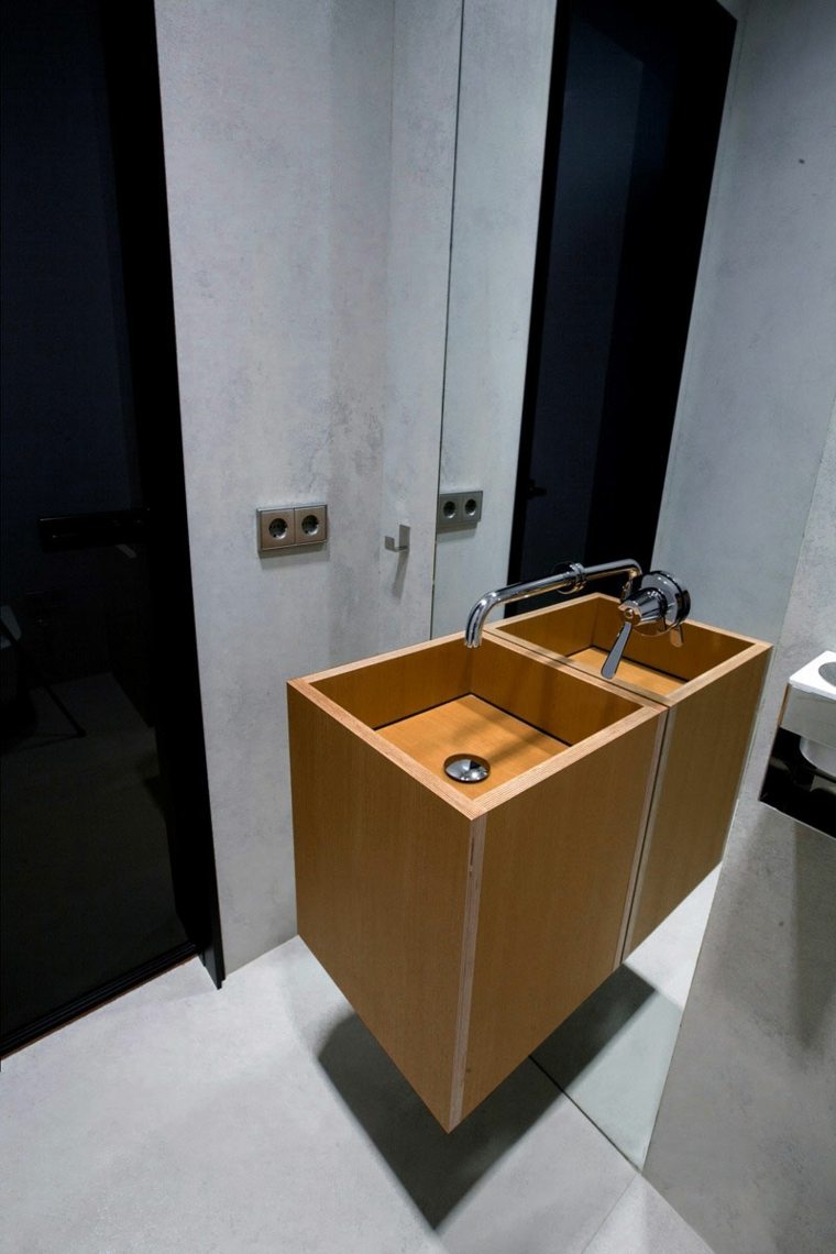 aménager salle de bain lavabo bois design moderne 