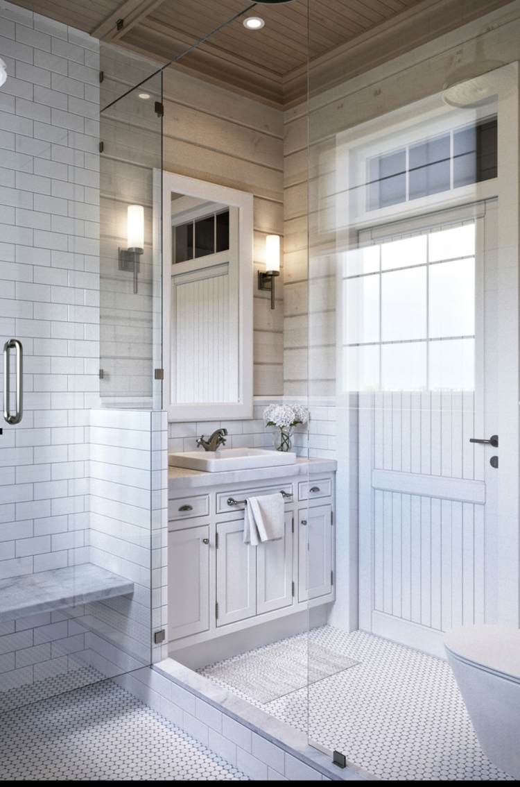 salle de bain design elegant blanc