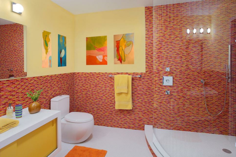 salle de bain pour enfant toilettes déco murale