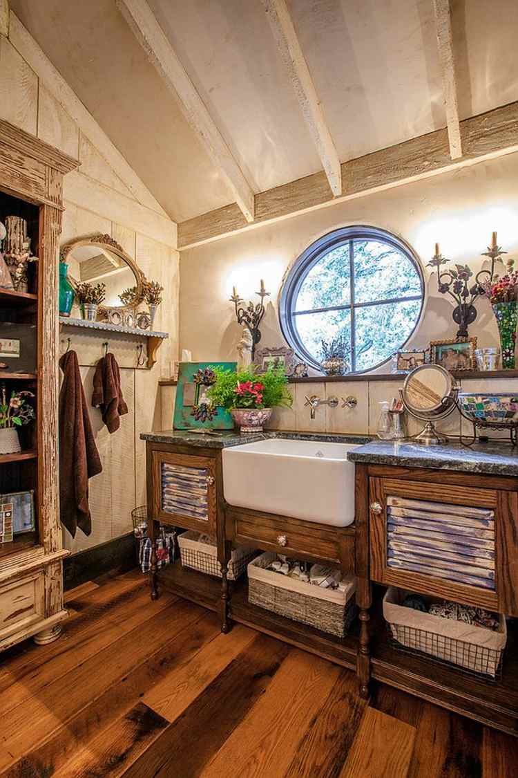 salle de bain rustique deco vintage