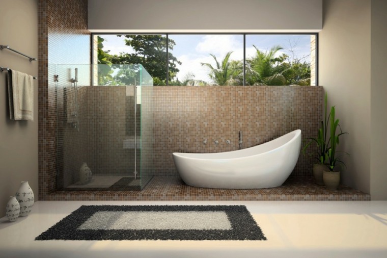 design de salle de bains zen cailloux de sol