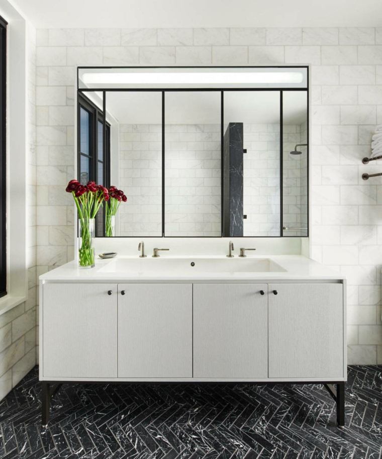salle de bain moderne idée meuble intérieur blanc