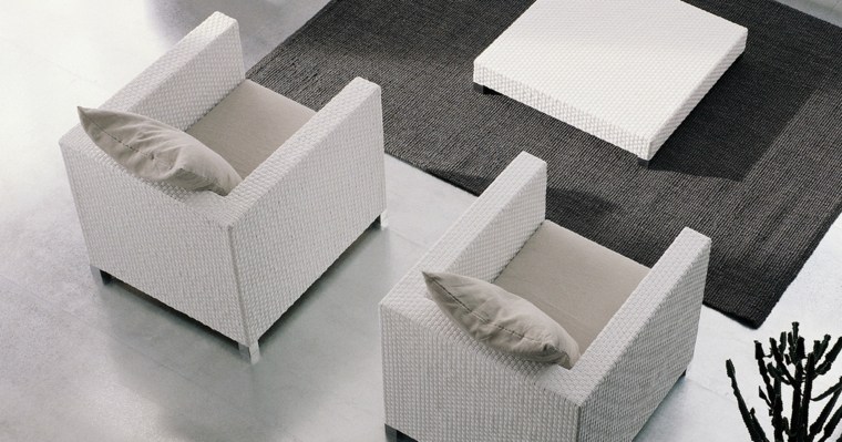 mobilier design de jardin en blanc