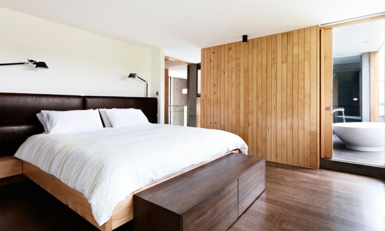 chambres contemporaines décoration suites bois