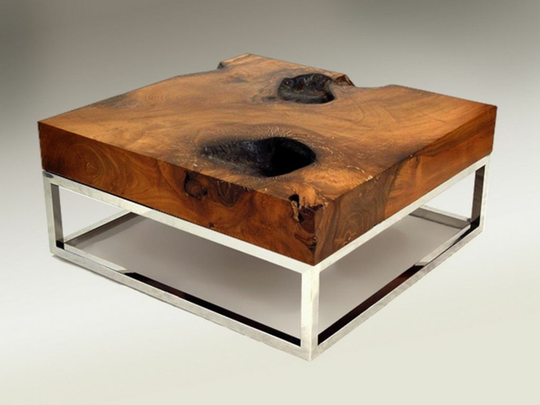 intérieur design tables basses bois métal