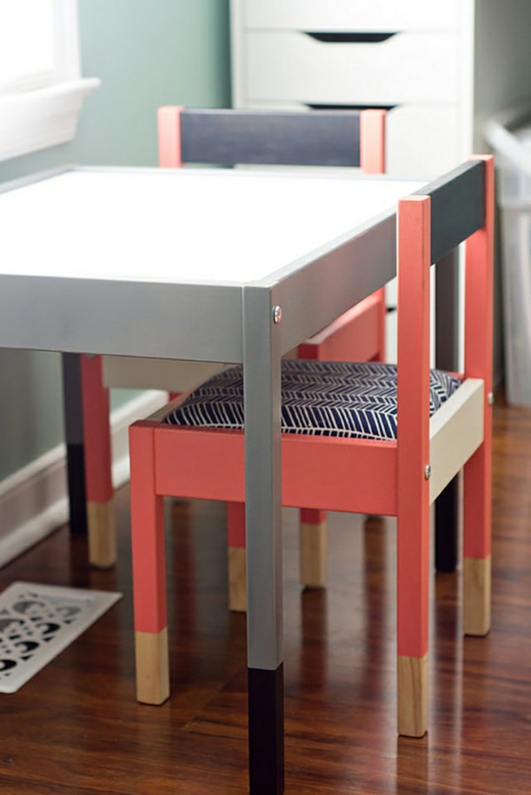 idée chambre enfant table chaise bois déco peinture bricolage astuce 