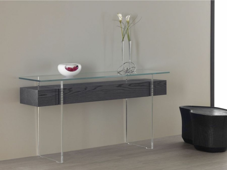 table moderne design en verre déco bois 