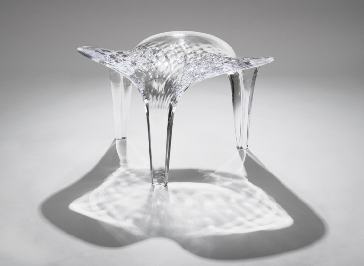 table design verre liquide moderne