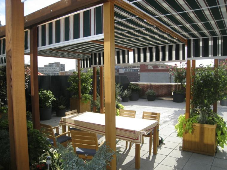 pergolas jardin aménagement terrasse sur le toit