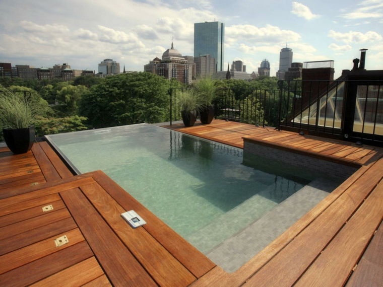 terrasse moderne toit déco piscines
