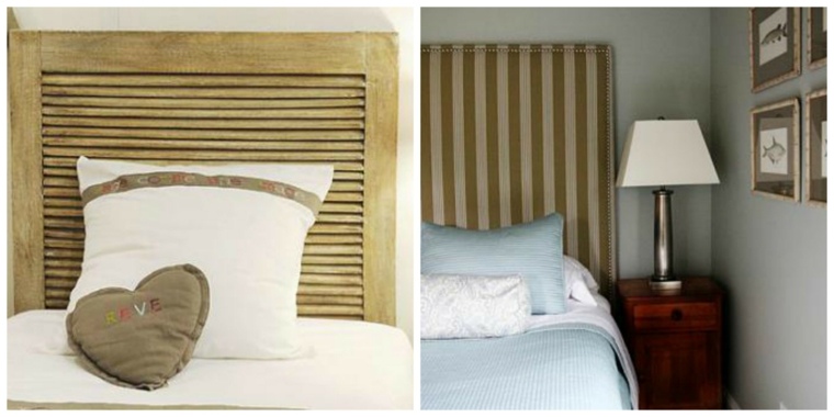 idée tête de lit bois tissu design