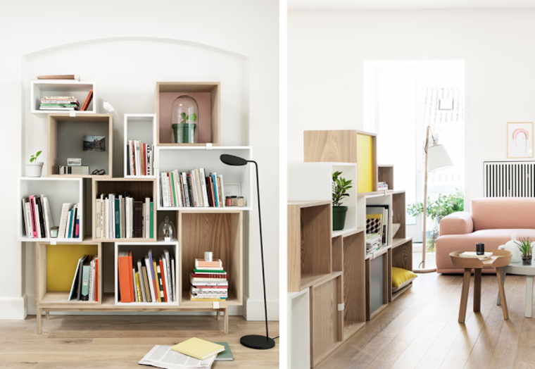 intérieur moderne appartement bibliothèque minimaliste scandinave muuto