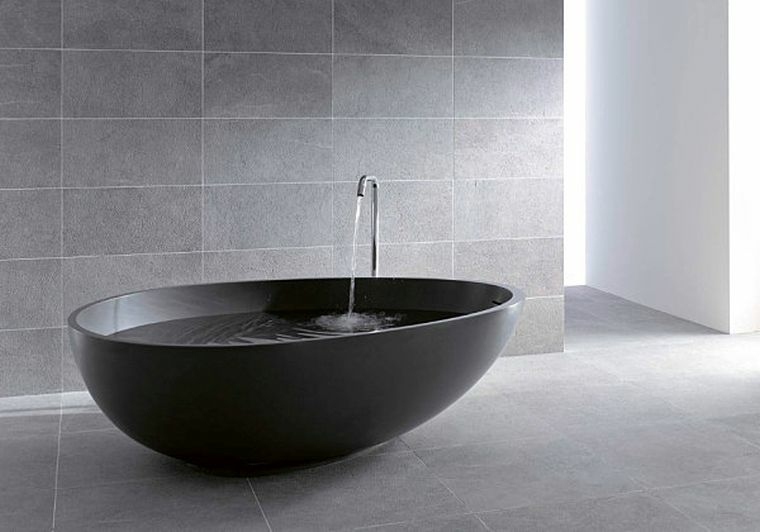 baignoires noires salles de couche design moderne
