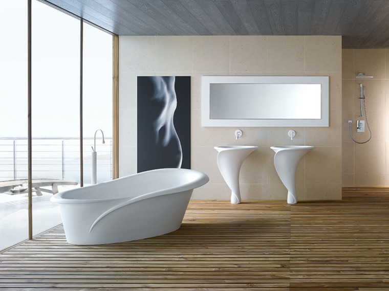 baignoire design contemporain idées déco salle de bains