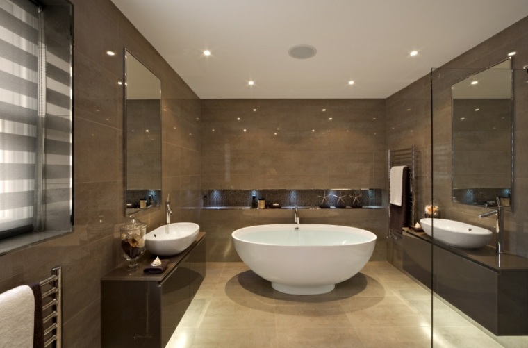baignoires design modernes modele salle de bains noire