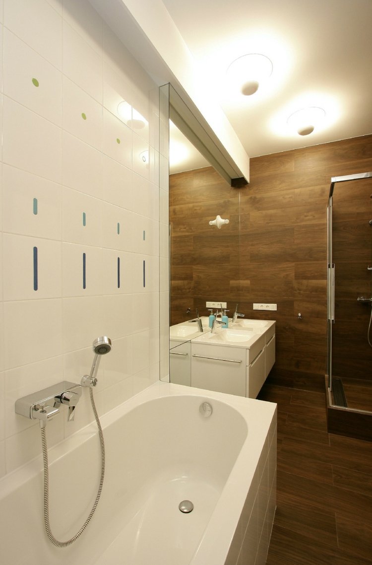 carrelage salle de bain imitation bois moderne