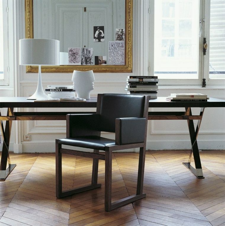 chaise moderne metteur en scène cuir design miroir