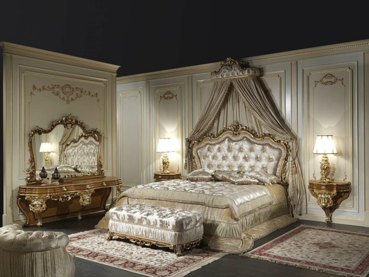 images chambres style baroque lits baldaquin