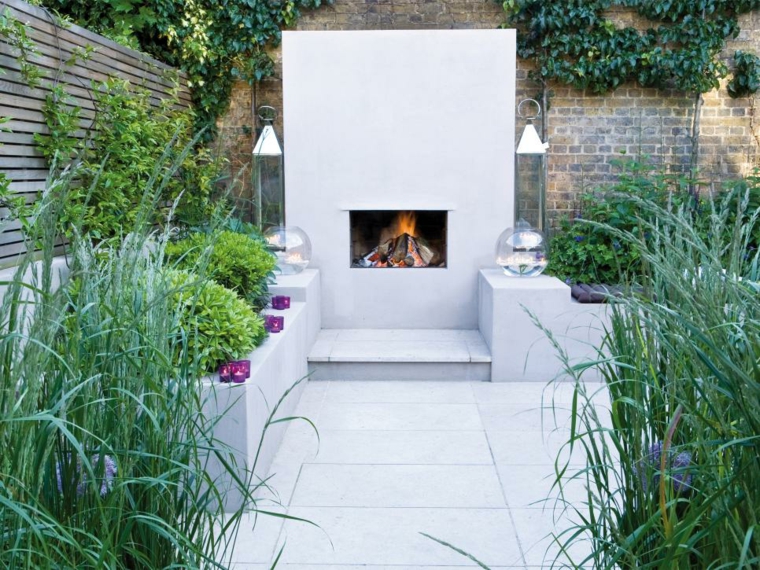 cheminee design jardins et vérandas modernes