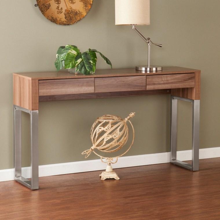 petite table metal meuble bois idée maison moderne