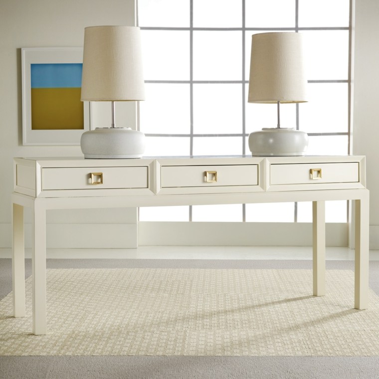 console tiroir petit meuble blanc idees tables modernes