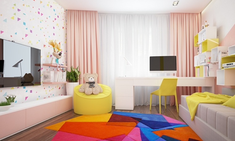associer les couleurs chambres enfants rose