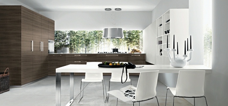 table blanche design intérieur contemporain minimaliste salon bois