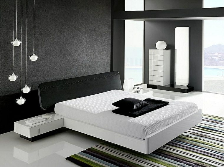 style minimaliste idée déco noir et blanc luminaire 
