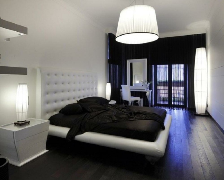 déco noir et blanc chambre a coucher moderne