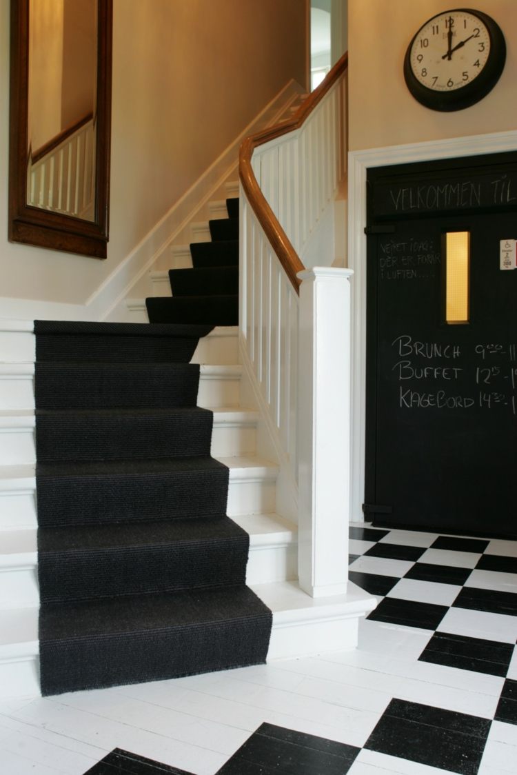 decoration escalier noir blanc