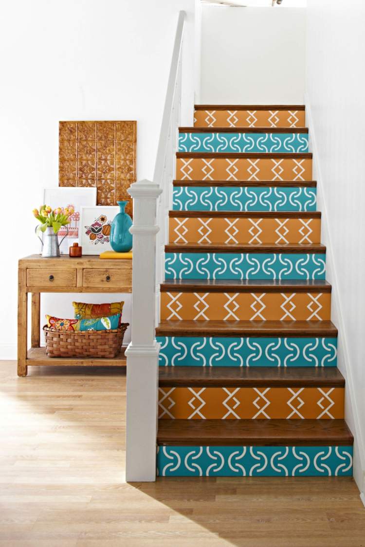 decoration escalier papier peint