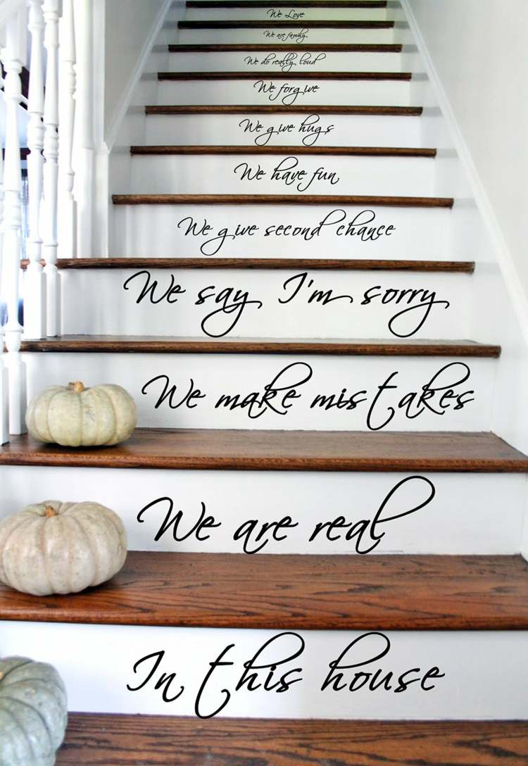 decoration escalier stickers ecritures