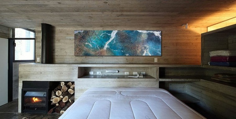 déco chambre mur idée art abstrait lit design intérieur chambre moderne