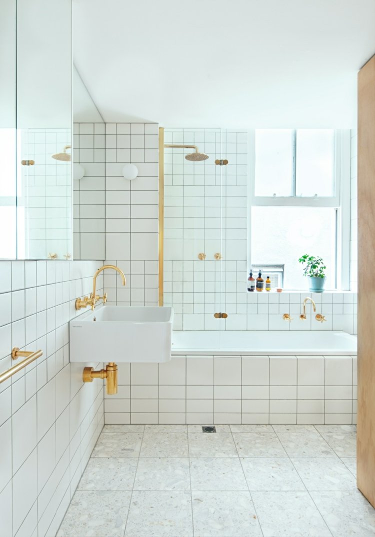 decoration salle de bain accesoiores dore