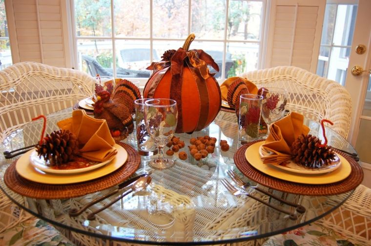 belles décorations de table automne palette de couleurs tendance