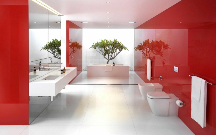 décoration WC toilette rouge