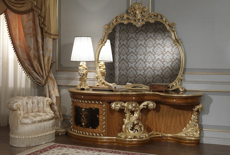 idee deco baroque meubles chambre fauteuils capitonnés