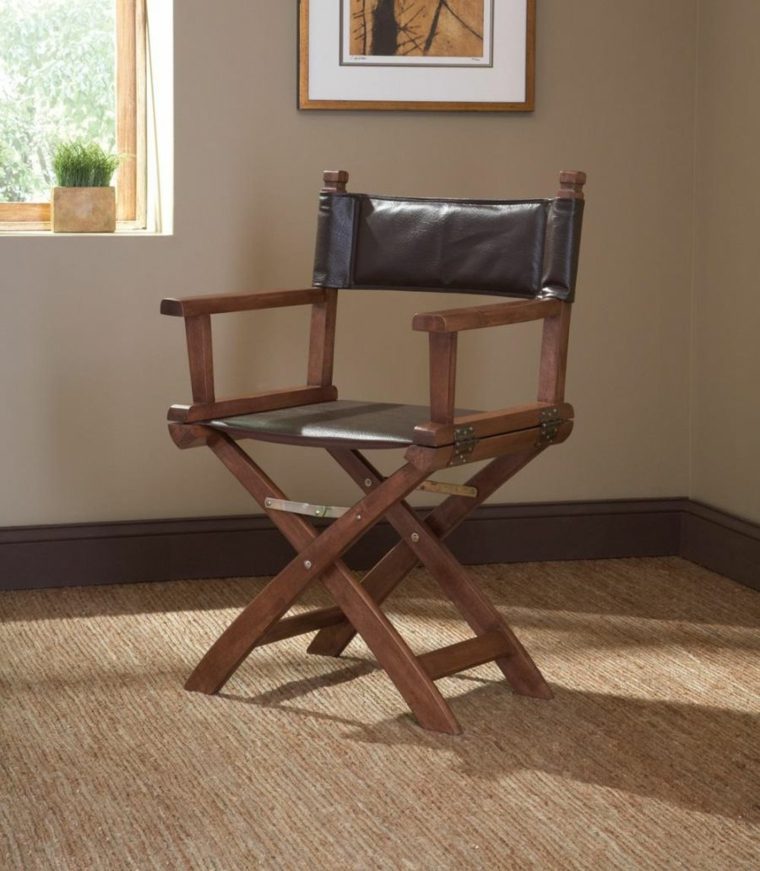 chaise metteur scène classique design cuir moderne bois