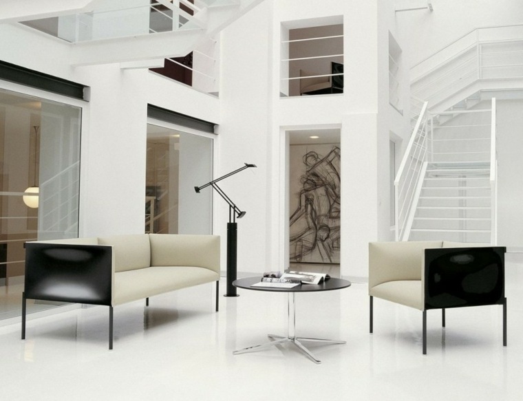 décorer intérieur salon idée canapé beige table basse noire