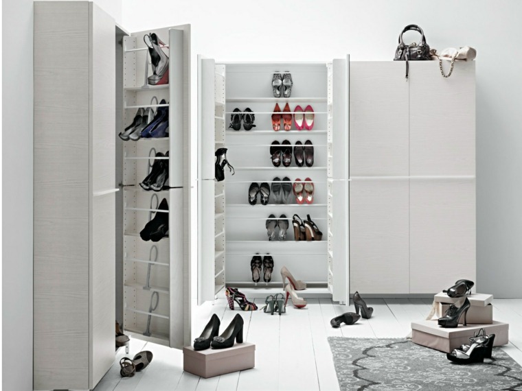 meuble rangement chaussures design bois blanc birex linear 
