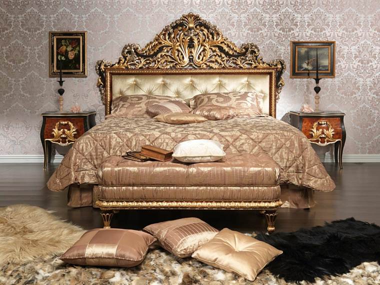lits pour chambres adultes baroques